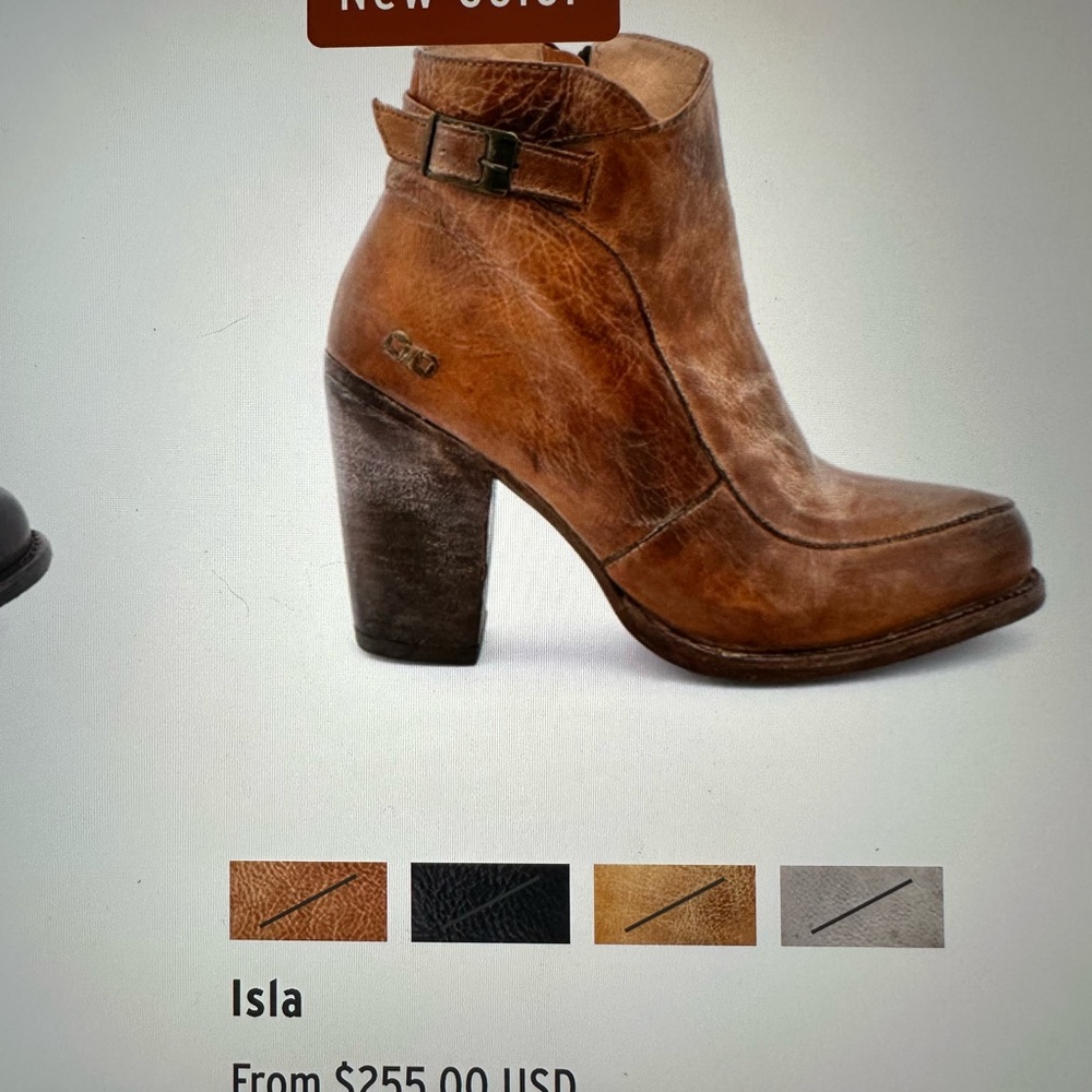 Bed Stu Isla Tan Leather Heeled Boots